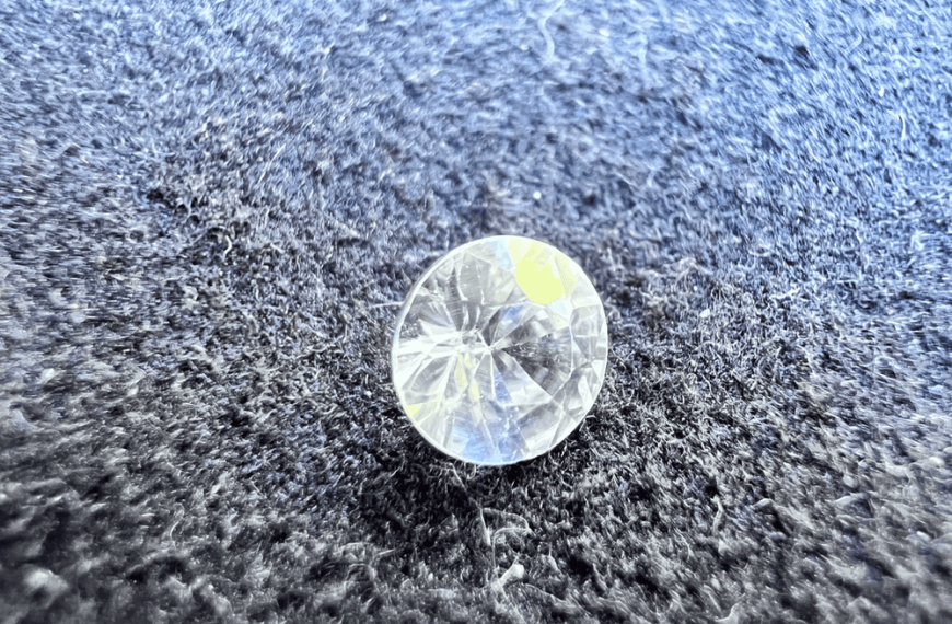 zircon stone as cut stone on neutral background to illustrate zircon