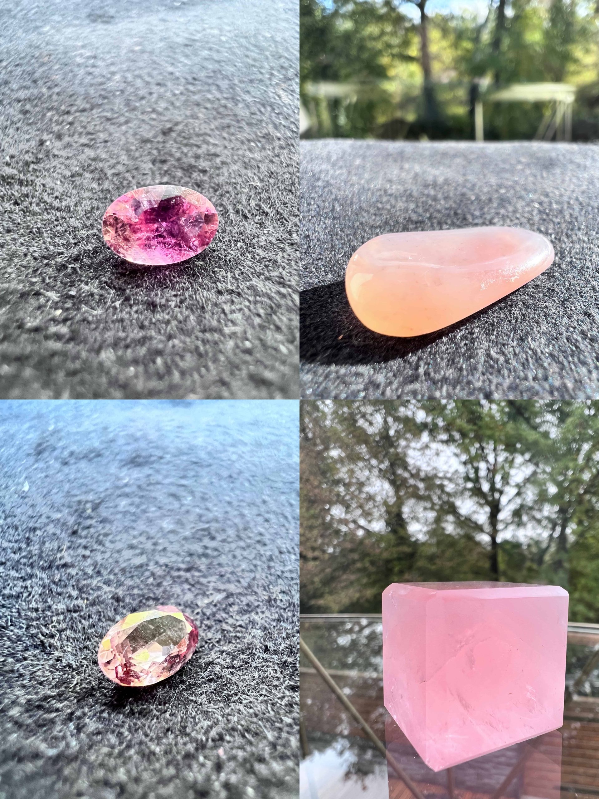 different pink gemstones to illustrate pink stones